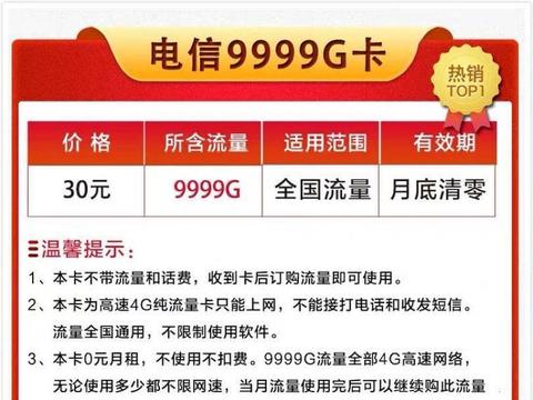 9.9元100g流量电信超萌卡超值之选不容错过